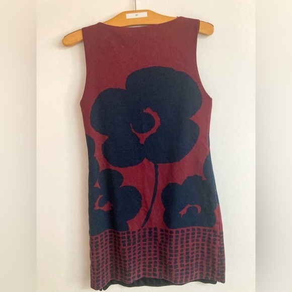 PAUL BRIAL Navy and burgundy dress - Picture 2 of 6